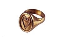 ANELLO SIGILLO CUORE BRONZO