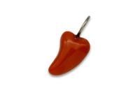 CIONDOLO CUORE CORALLO ROSSO LARGE gr.1,2 E ARGENTO RODIATO NERO