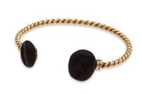 BRACCIALE APERTO CIMA DI MARINAIO BRONZO E OSSIDIANA DI PALMAROLA