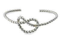BRACCIALE APERTO CUORE CIMA DI MARINAIO ARGENTO
