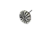 ORECCHINO FIORE DI CORALLO FOSSILE LARGE ARGENTO