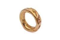 ANELLO STORTO TANTI CUORI LARGE BRONZO