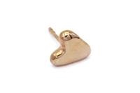 ORECCHINO CUORE STORTO LARGE BRONZO