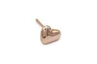 ORECCHINO CUORE STORTO MEDIUM BRONZO