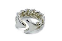 ANELLO PESCE TRECCIA ARGENTO mis. Large