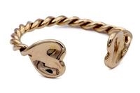 BRACCIALE APERTO CUORE MATTO LARGE BRONZO