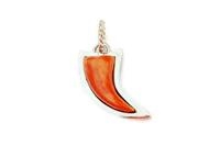 CIONDOLO PINNA SMALL DI PESCE, CORALLO ARANCIO E ARGENTO