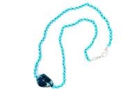 COLLANA SASSO DI TURCHESE NATURALE VERDE E SFERE DI TURCHESE cm. 60