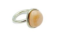 ANELLO ZUCCHERINO DI CORALLO ROSA E ARGENTO